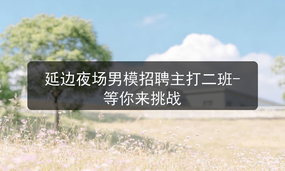 延边夜场招聘男模