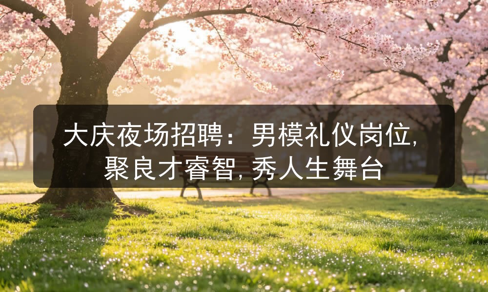 大庆夜场招聘：男模礼仪岗位,聚良才睿智,秀人生舞台